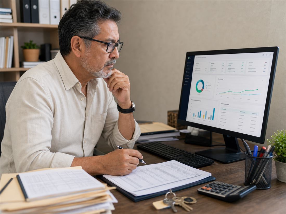 Software para administrar propiedades, cobros y contratos desde una laptop